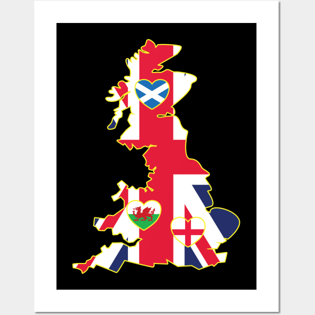 Flags Map Of Great Britain Wall Art by DPattonPD